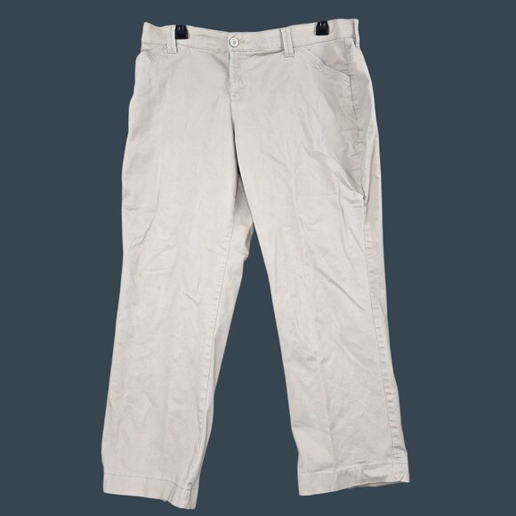 Lee Comfort Stretch Waistband Khaki Pants 20W Relaxed Fit Casual Womens Trousers - Picture 1 of 6